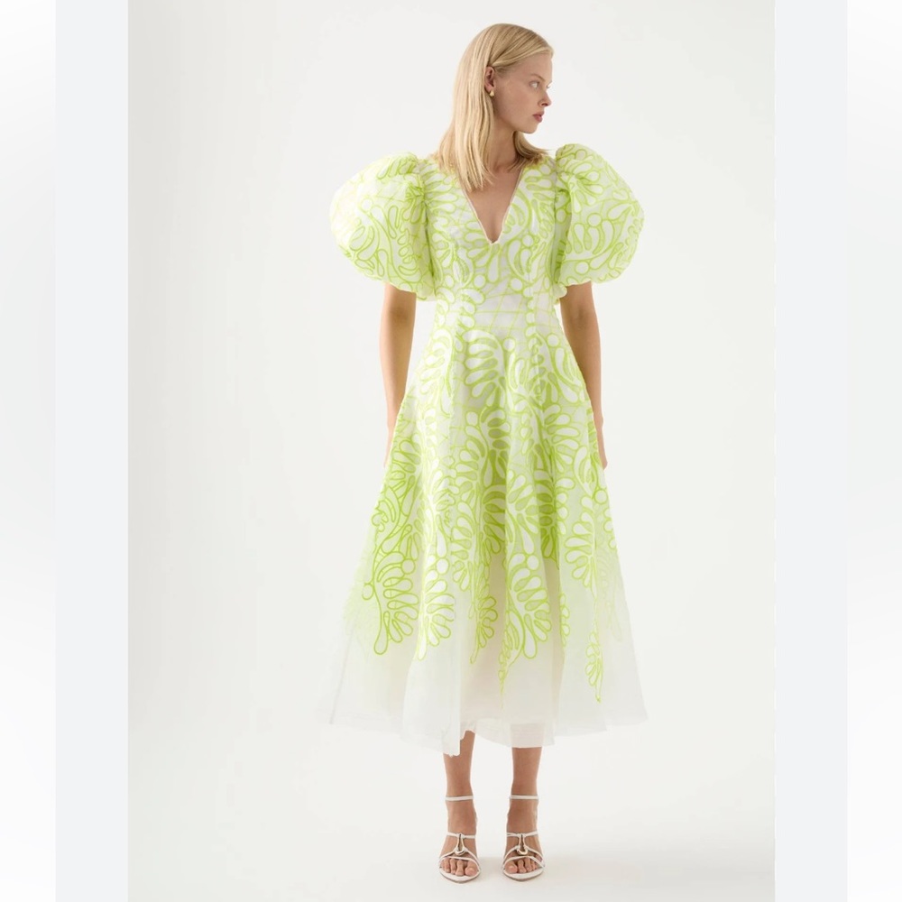 Aje - Botanical Applique Midi Dress - UK10